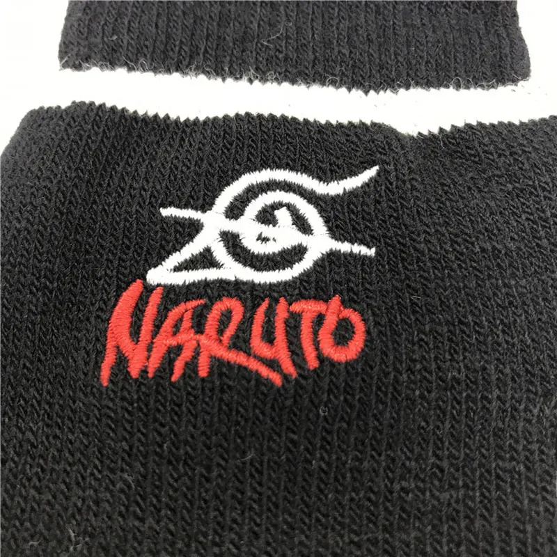 

Unisex Gloves Full Finger Screen Touch Hokage Slashed Konoha Leaf Forehead Protector Striped Knitting Glove Telefinger Mittens