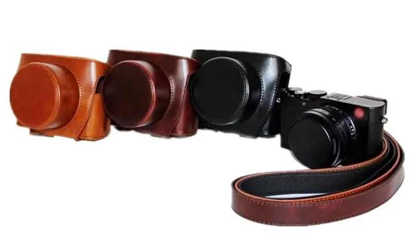 Портативный кожаный чехол для камеры Leica D-LUX TYP109 D-LUX 109 с плечевым ремнем в черном/коричневом/кофейном цвете