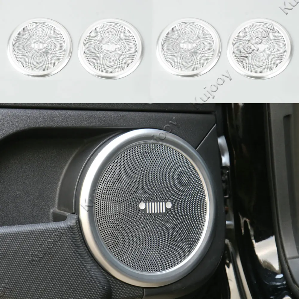 4 шт. хром автомобиль передний + задняя дверь сбоку стерео Динамик сетки накладка