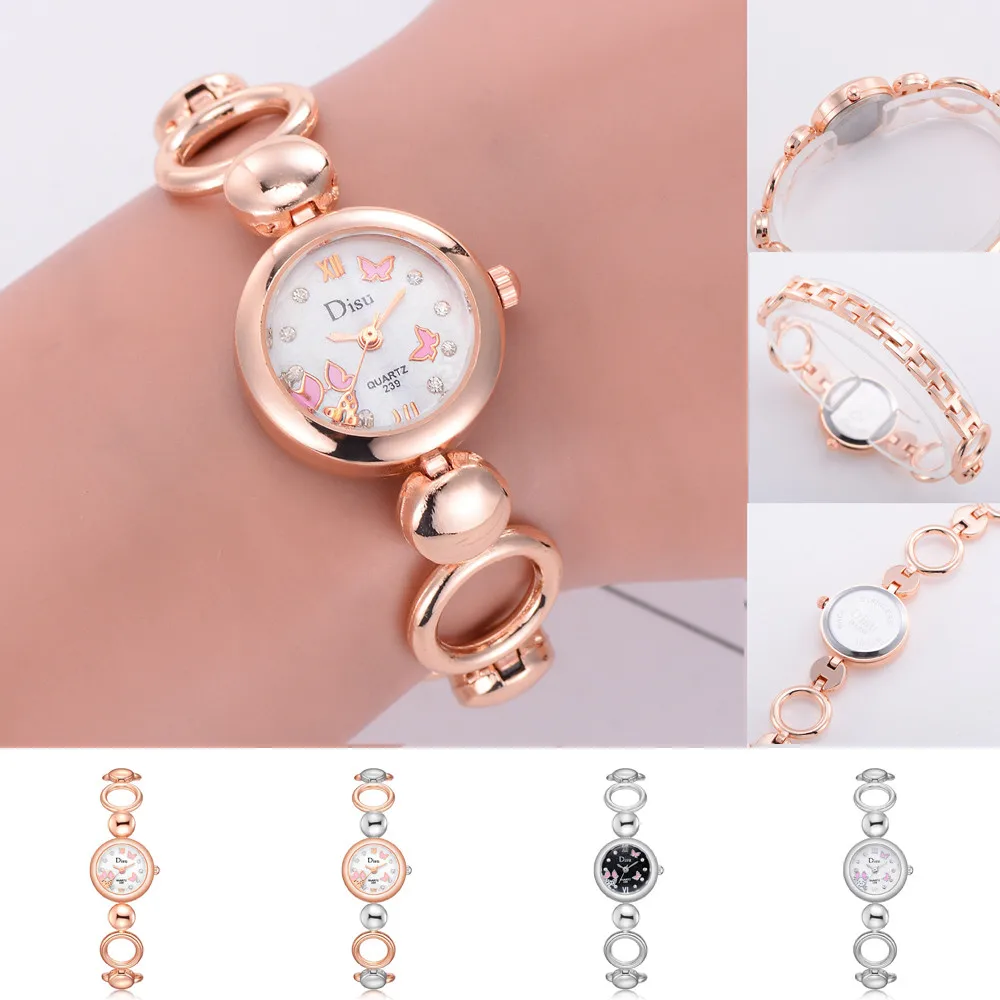 Женские наручные часы женские с покрытием из розового золота элегантные со