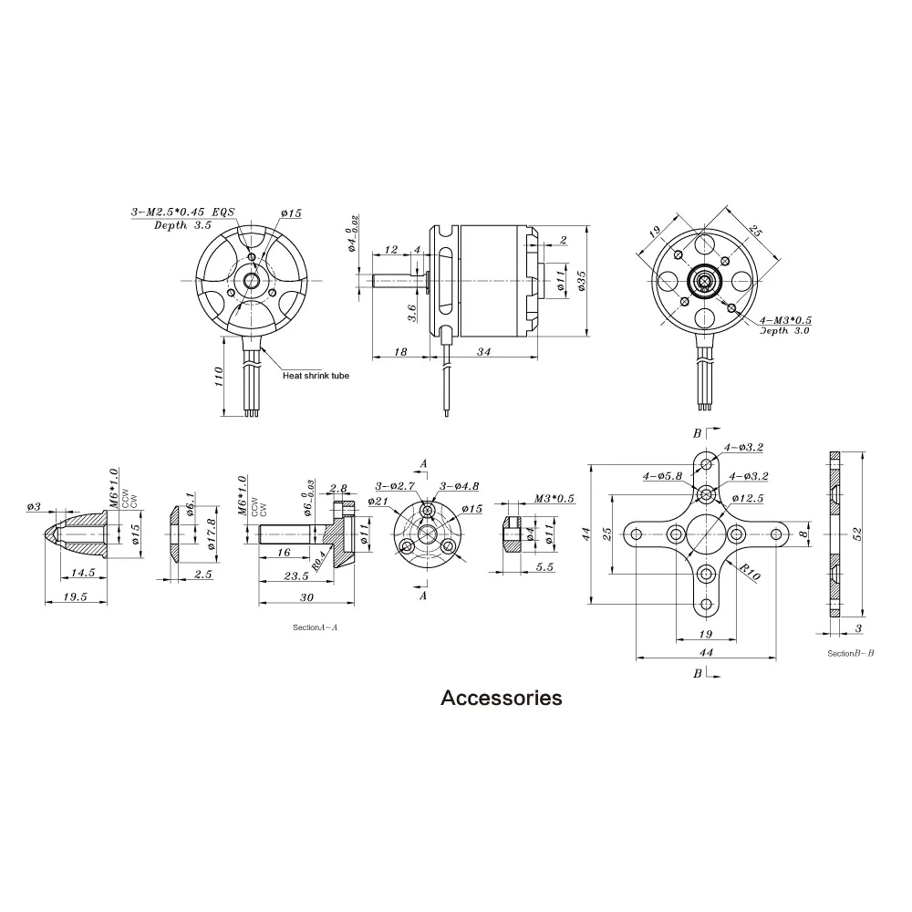 Бесщеточный двигатель X2814 1100KV X2820 3 4S 920KV 5S для радиоуправляемого самолета