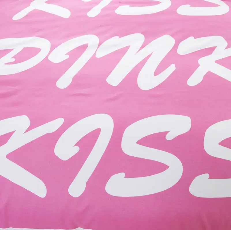 Розовый Цвет Устилать Набор Королева Размер Поцелуй Обезьяна Милый Тигр Дизайн