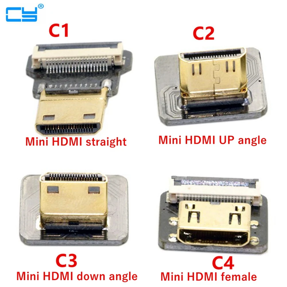 C2 Mini HDMI up angle adpter to Micro угол 90 градусов FPV кабель для мультикоптера аэрофотосъемки