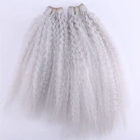 color grey 2 pieceslot kinky straight hair weaving high temperature synthetic hair bundles