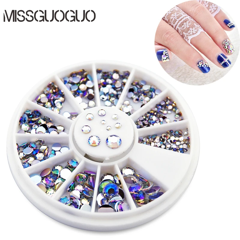 MISSGUOGUO 600 шт. блеск для ногтей 1 коробка красочные блестящие стразы аксессуары