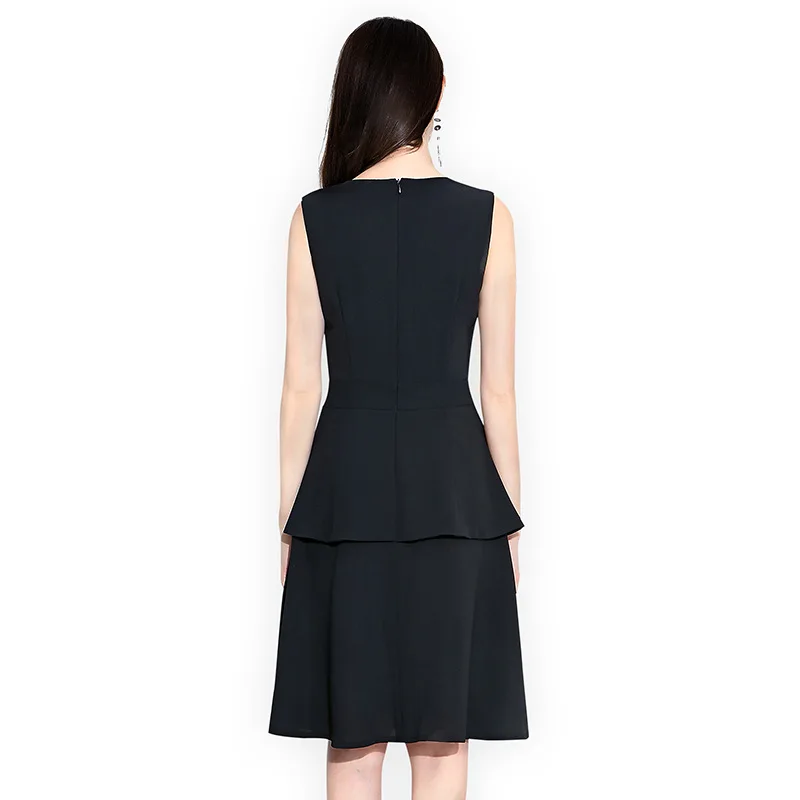 Женское винтажные офисные черное платье Кнопка Bodycon Большие размеры 4XL мода зима