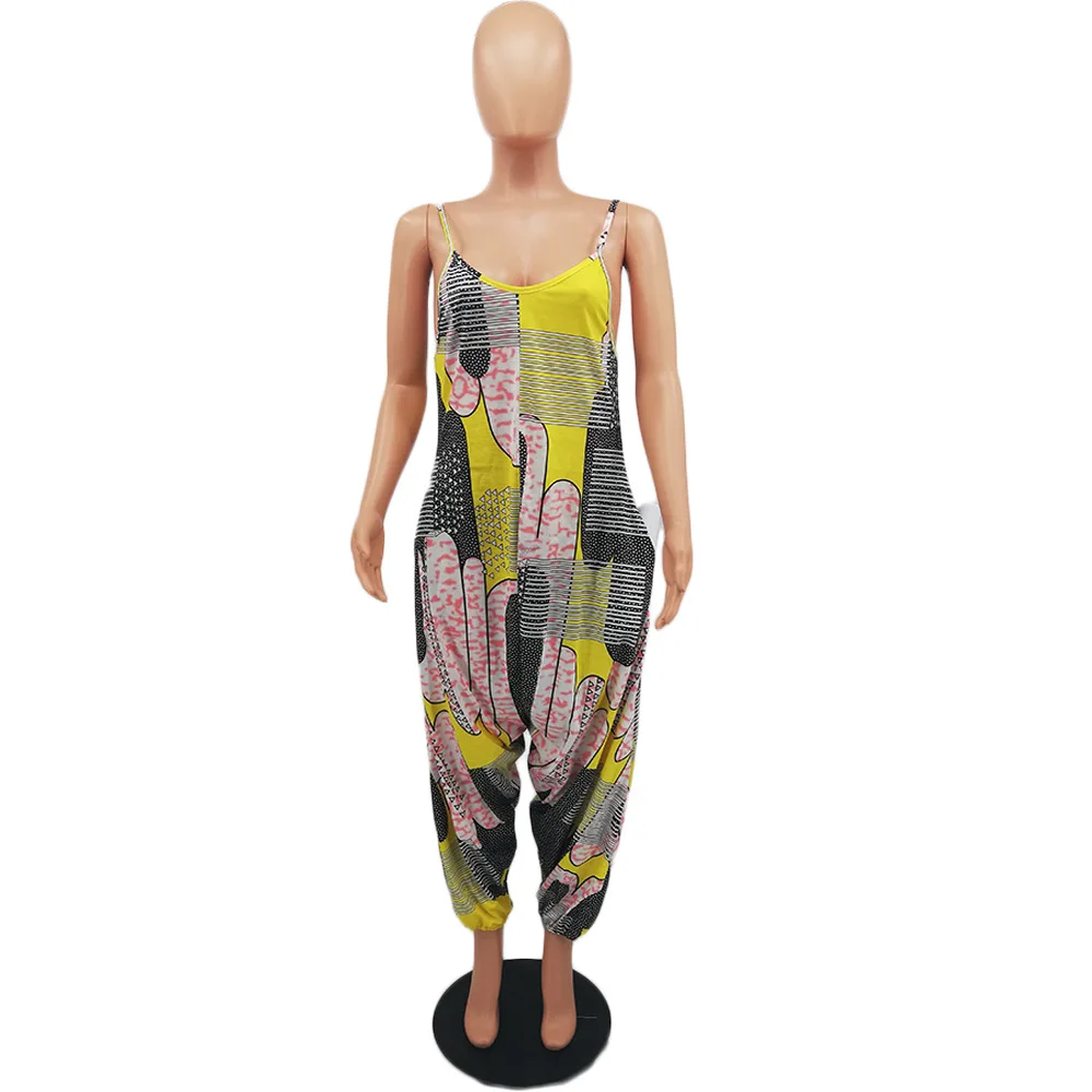 Женский вечерний комбинезон с принтом длинный из полиэстера в африканском стиле