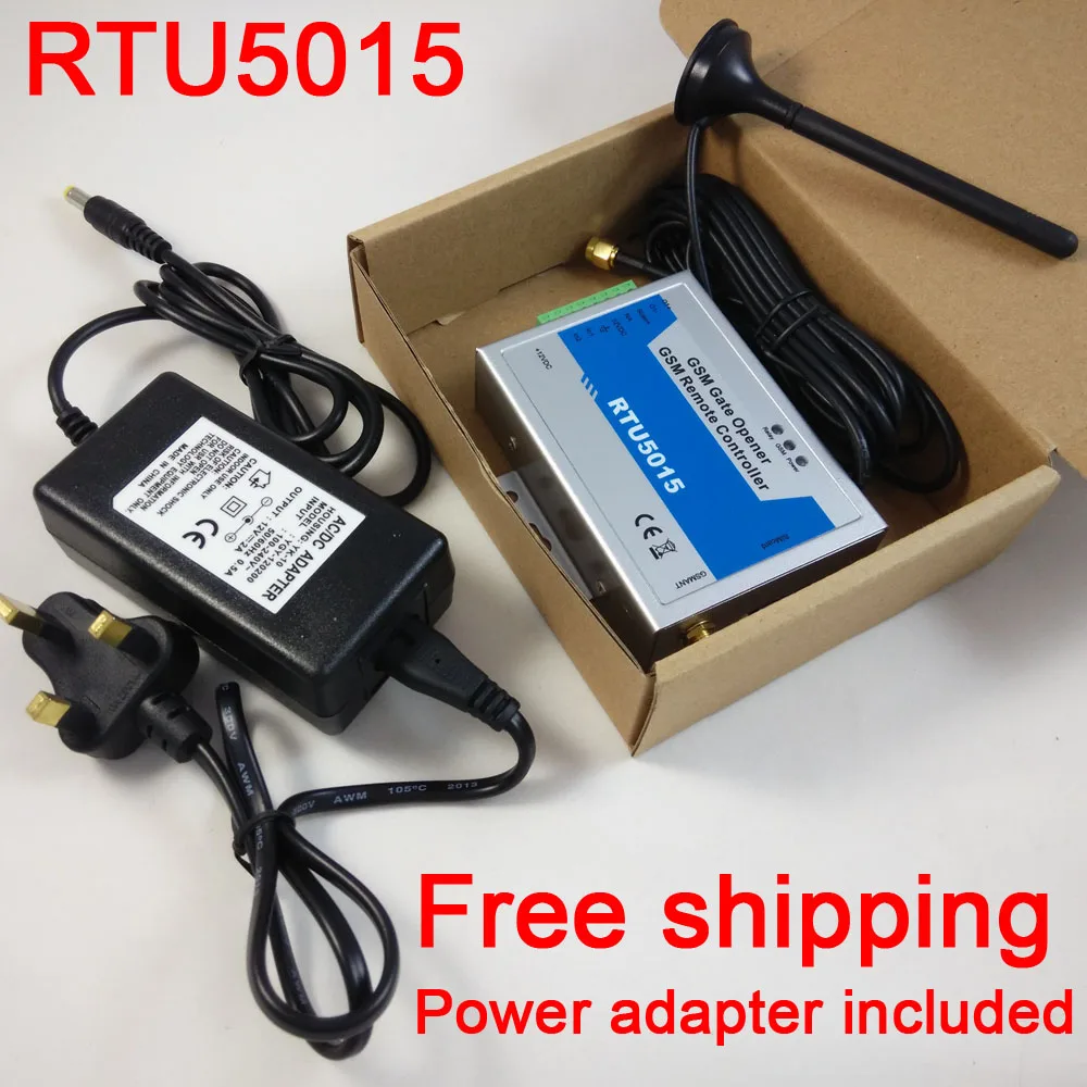 Free shipping Whole set QUAD Band RTU5015 GSM Gate Door Opener Operator with SMS Remote Control Alarm 1 Output/2 Inputs APP |