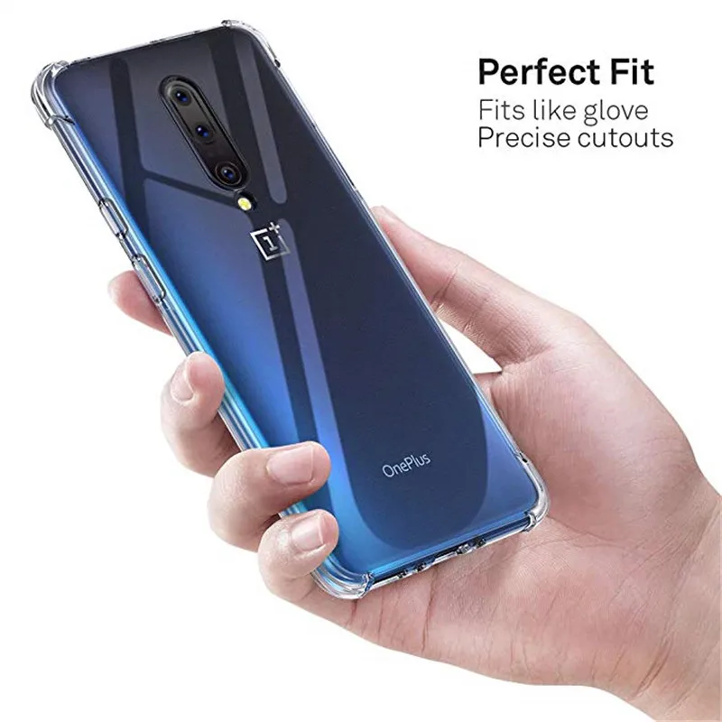 Противоударный чехол для Oneplus 7 Pro прозрачный силиконовый 6T 6 5T 5 3T 3 прозрачная