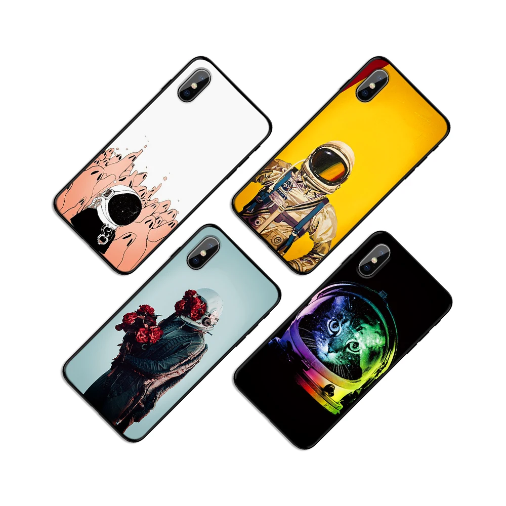 Sky meteorite art астронавт мягкая термополиуретановая крышка-чехол для Apple iPhone 6 6S 7 8 Plus 5