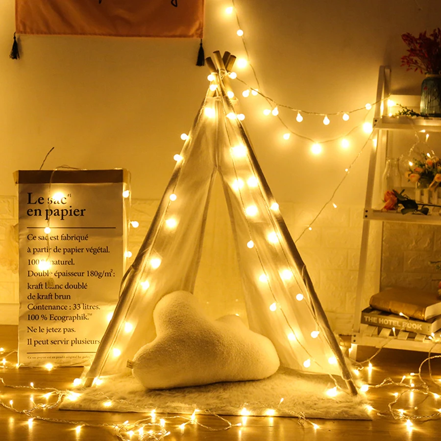 Светодиодный светильник-гирлянда с шариками украшение в виде единорога вечерние