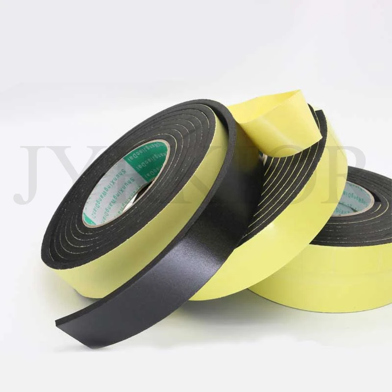 

Jyrkior Strong Adhesion Black EVA Sponge Single-Sided Tape Foam Foam Shockproof Anti-Collision Seal Strip