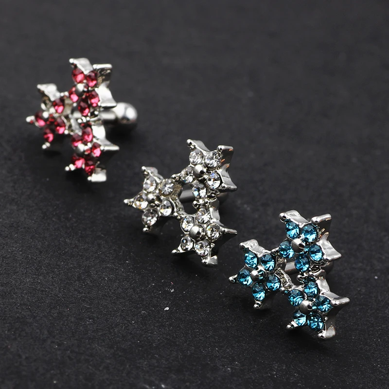 TianciFBYJS CZ серьга с короной Helix Tragus орбитальные шпильки для уха пирсинг 16 г новое