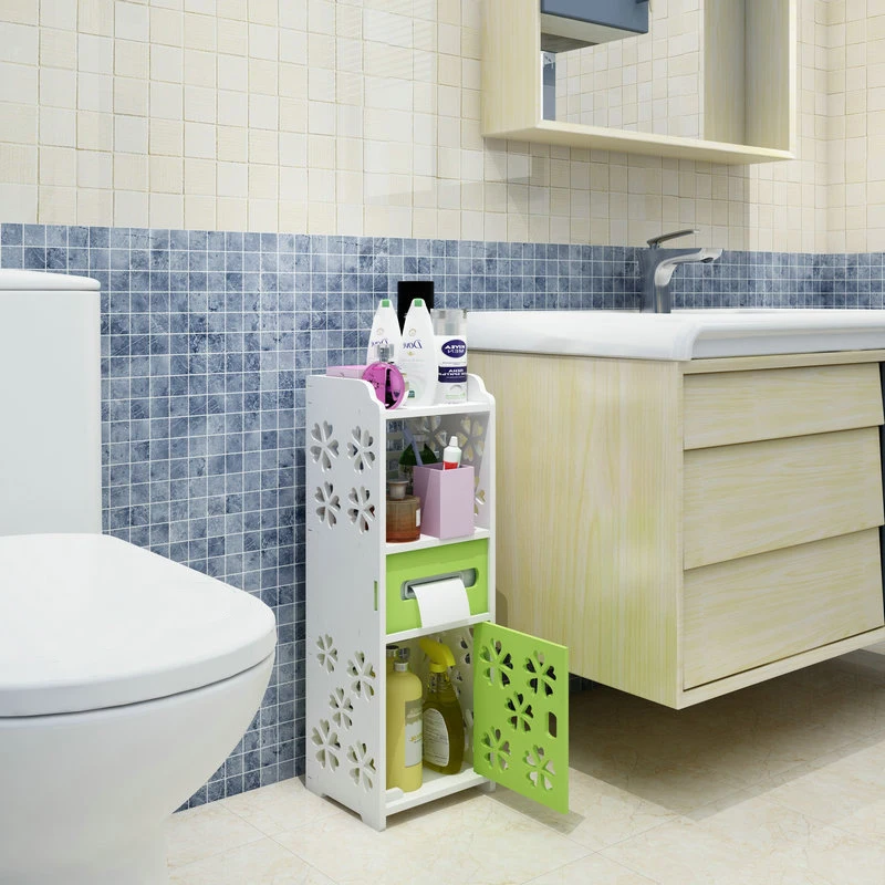 Bathroom Floor Mounted Waterproof Storage Rack Cabinet Bedroom Kitchen Storage Shelves Bathroom Organizer