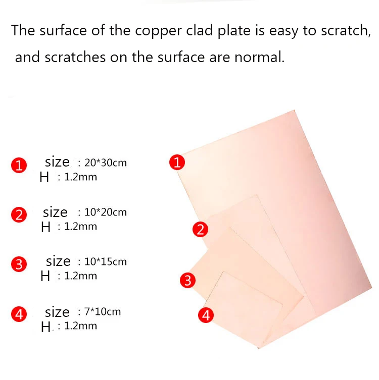 

PCB board 4pcs/lot 7.5x10 10x15 15x20 20x30 Double-sided fiberglass Copper Clad 1.5mm thickness Circuit Board