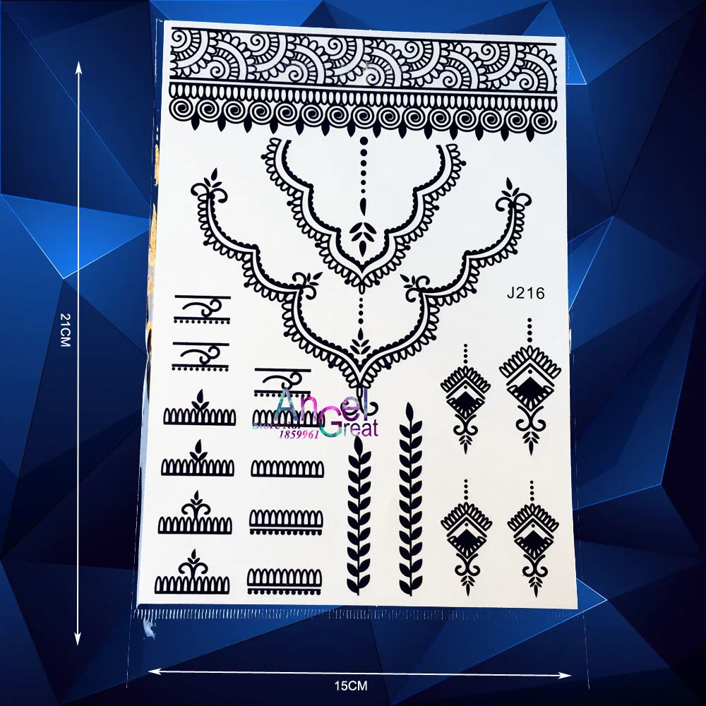 Новинка хна с черными чернилами поддельный чокер тату боди-арт рисование руками