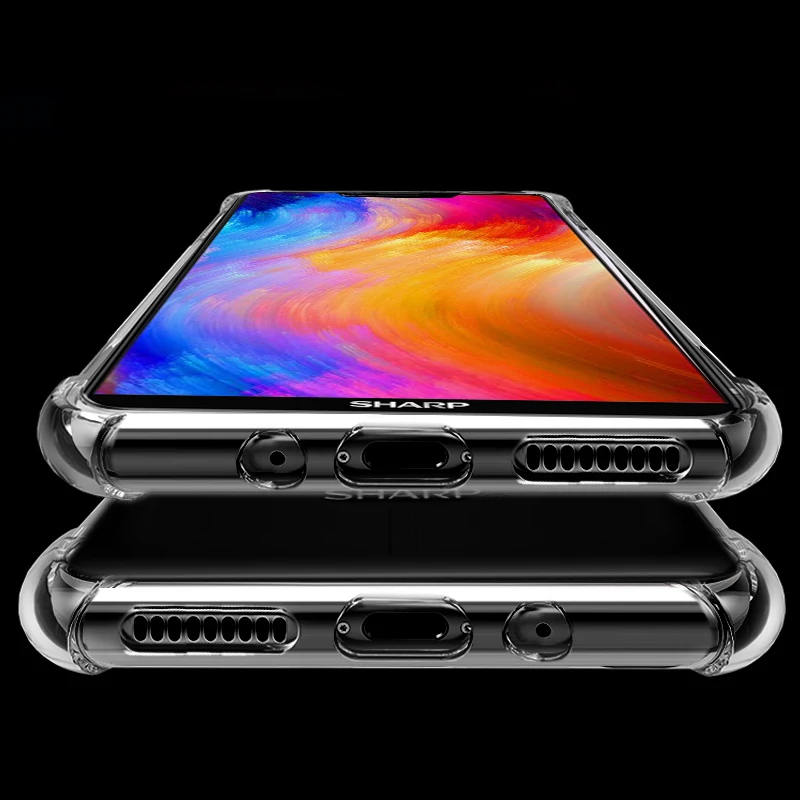 Ударопрочный бампер прозрачный силиконовый чехол для телефона Sharp Aquos S3 High case S2 TPU прозрачная Защита задняя бухта Взрывозащищенная