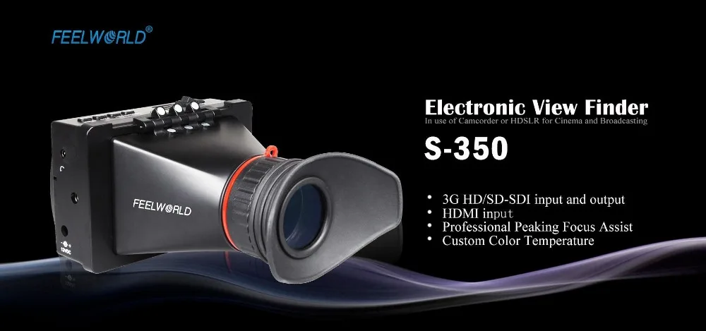 FEELWORLD S350 3," HD 800x480 EVF 3G-SDI HDMI Электронный видоискатель ЖК-дисплей Лупа для DSLR камеры профессиональная