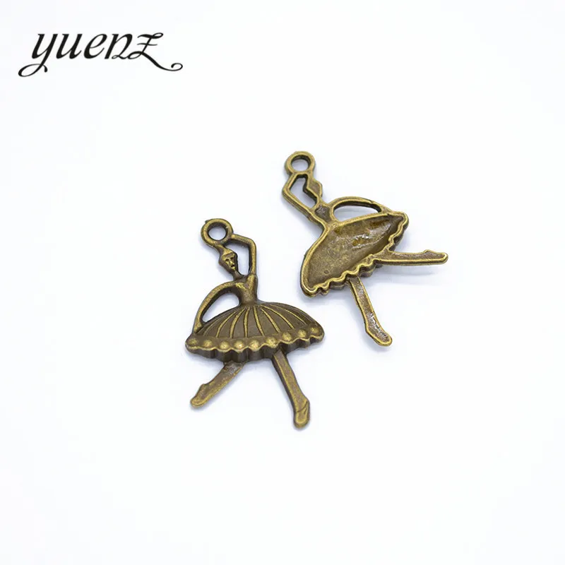YuenZ 10pcs Dancer Charms Antique Silver color Metal Pendant For Jewelry Making Necklace DIY Crafts 36*21mm I167 | Украшения и