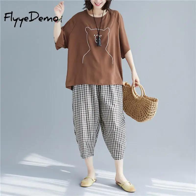 Женская футболка с круглым вырезом Повседневная Свободная большого размера