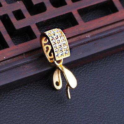 Gold Серебро S925 пробы позолоченная Подвеска Пряжка diy аксессуары Пряжка из нефрита Пряжка из стерлингового серебра - Цвет: Gold