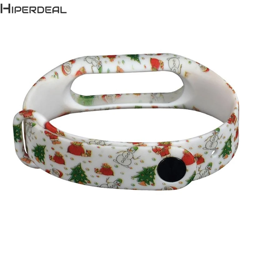HIPERDEAL силиконовый, с рождественским рисунком ремешок сменный Браслет для Xiaomi MI Band 2 Горячая 17Dec22 дропшиппинг