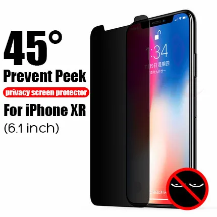 For iPhone XR Антишпионское закаленное стекло для iPhone 6, 6 S, 7, 8 Plus, X, Защитная пленка для экрана, Защитное стекло для iPhone XS MAX, XR, конфиденциальность - Цвет: For iPhone XR