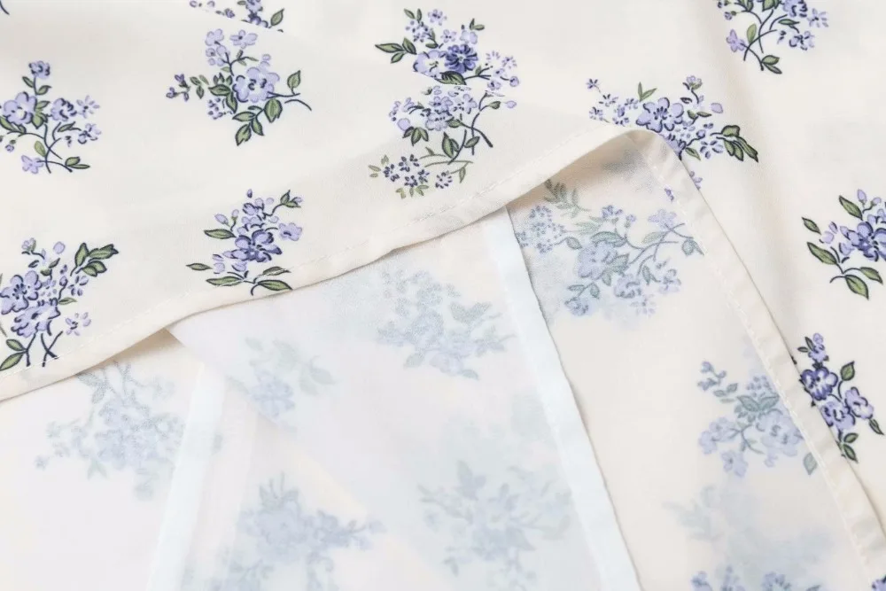 Bazaleas модные пышные рукава Базовые платья с v-образным вырезом vestidos винтажное фиолетовое летнее платье с принтом женское миди платье