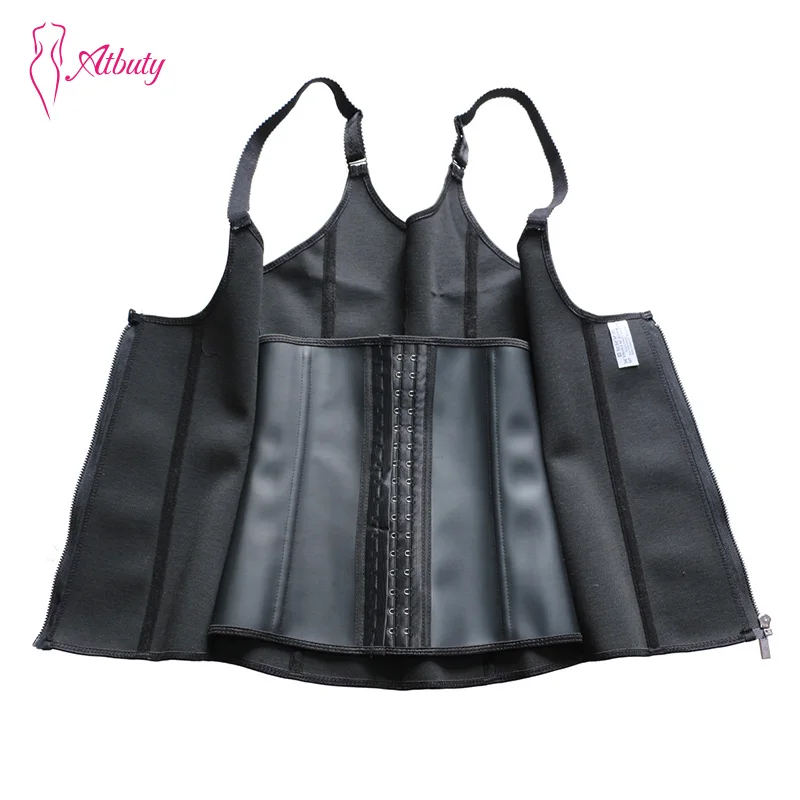 Atbuty Latex Waist Trainer Women Vest Steel Bone Corsets Reduce Belly Cincher Weight Loss Colombian Girdles Slim Shaper Fajas