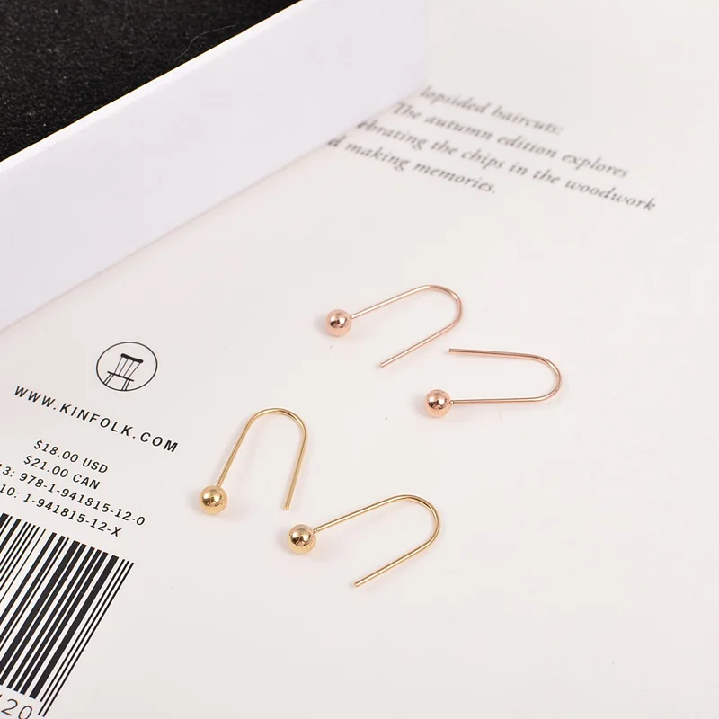 YUN RUO Новое поступление модные милые маленькие серьги гвоздики с бусинами