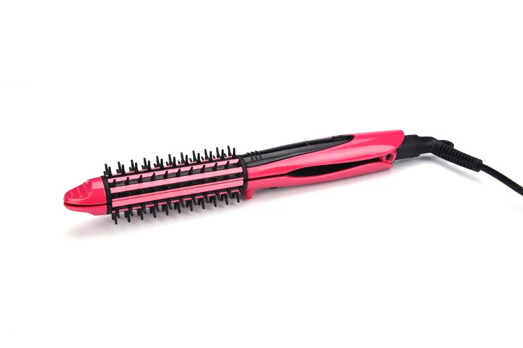 Women's 2 in 1 Electric hair curling iron corrugated plates corrugation wave wand curler brush irons styling tools |