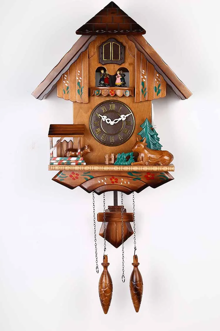 Настенные вращающиеся куклы музыкальный будильник Модные Винтажные часы с cuckoo