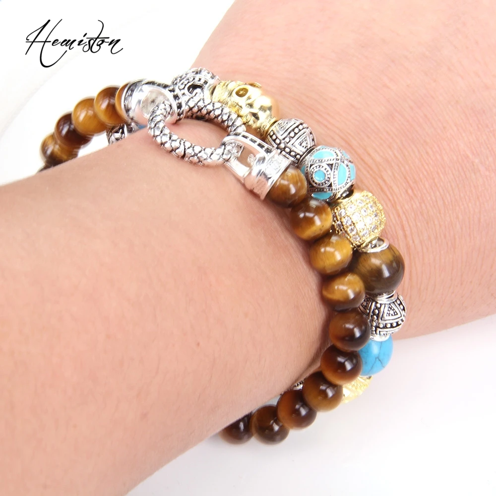 Томас золото Цвет череп тигровый глаз искусственные синий камень волна кареты