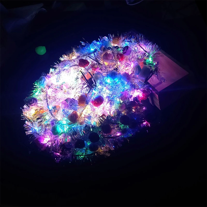 Красивые повязки на голову со светодиодами для женщин свадьбу фестиваль и вечерние цветочный головной убор