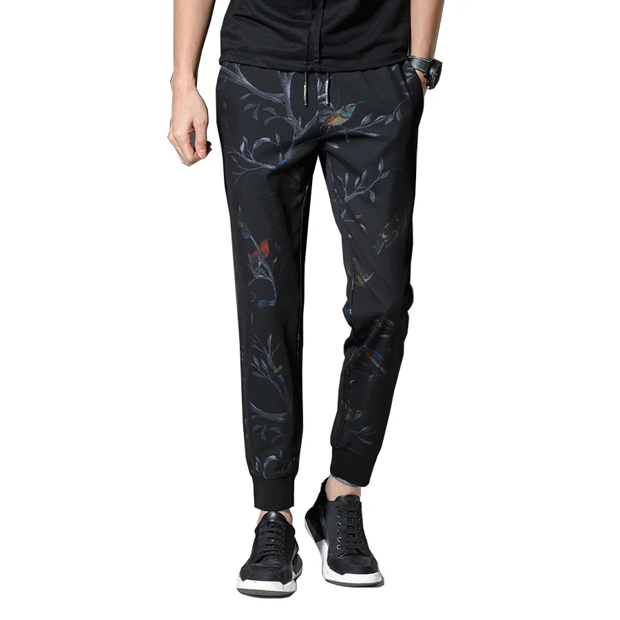 2017 мужские шаровары в стиле хип-хоп черные штаны для бега спортивные V70719 | Мужская