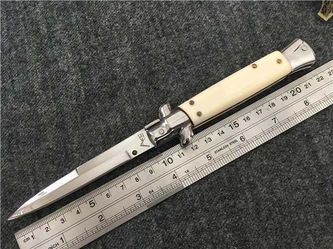 BENYS сделано итальянский 9 ''дюймов AKC Крестный отец стилет ручные инструменты складной нож - Цвет: White
