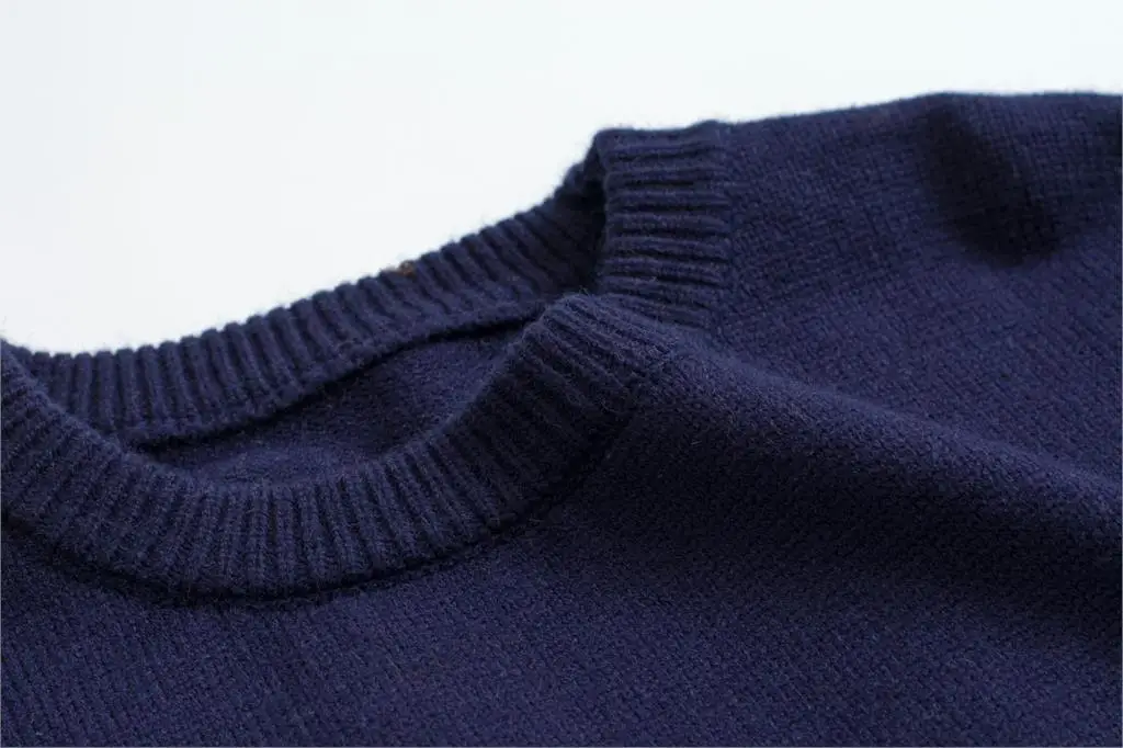 Spring New Funny Vintage Ladies Pullover Sweater Autumn Bear Jacquard Dark Blue Preppy Style Women Knitwear Ptetty Jumper Top | Женская