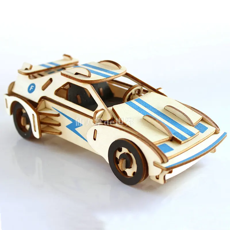 DIY 3D деревянная головоломка автомобиль дерево моделирование модель развивающая
