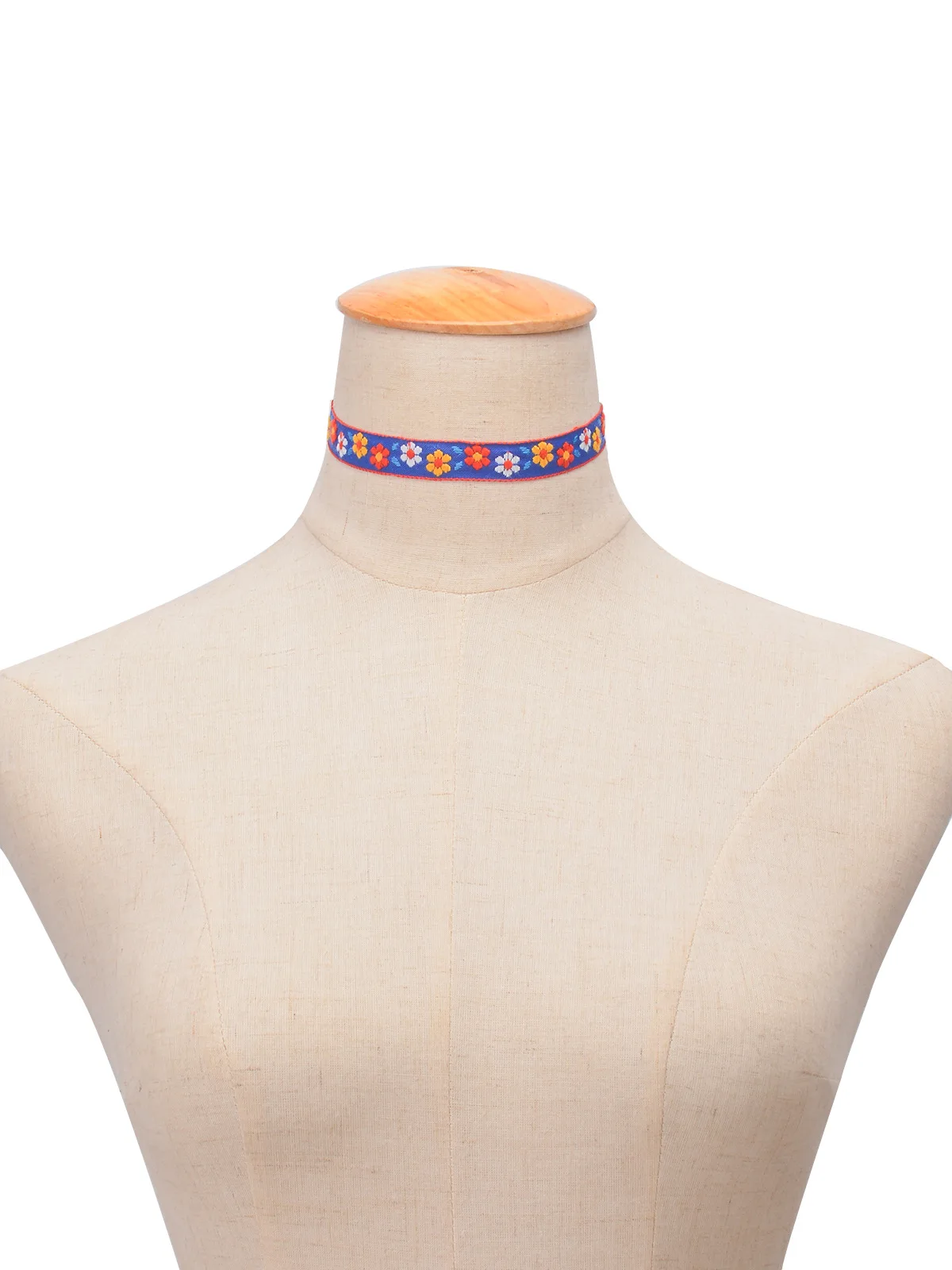 1pcs Choker New Fashion Embroidery Collar Necklace Harajuku PU Leather chockers Women's Fabric Collier N1057 | Украшения и