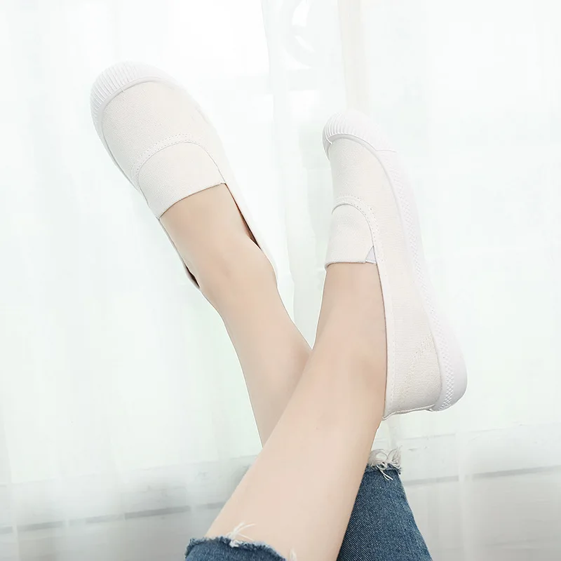 

Fashion Women Canvas Shoes Breathable Cloth Loafers Shoes Sweet Ladies Casual Shoes High Quality Women's Flats A186