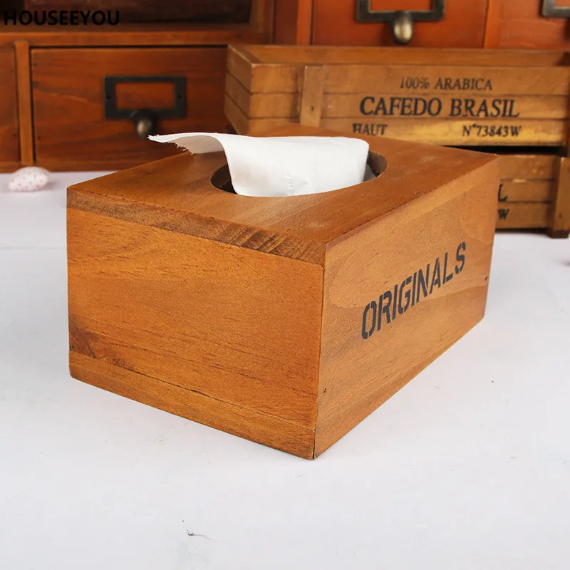 Деревянная коробка для хранения салфеток деревянная держатель дома туалета