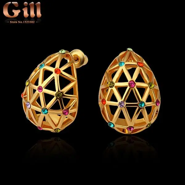 Pendientes Brincos E832 Wholesale Nickle Free Antiallergic 18k Real Plated Earrings For Women New Fashion Jewelry Shipping | Украшения и