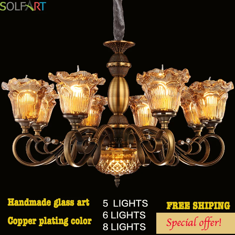 SOLFART люстра Lustre медная латунная железная лампа Освещение Подвеска Crital