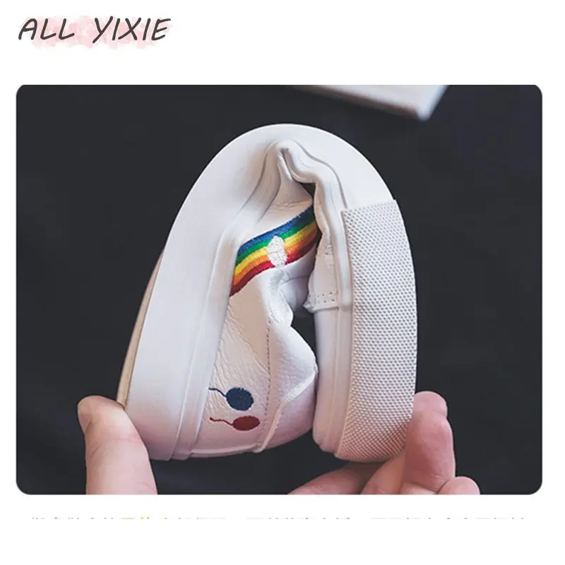 Все YIXIE/2019 Модные женские кроссовки Вулканизированная обувь Повседневная Белая