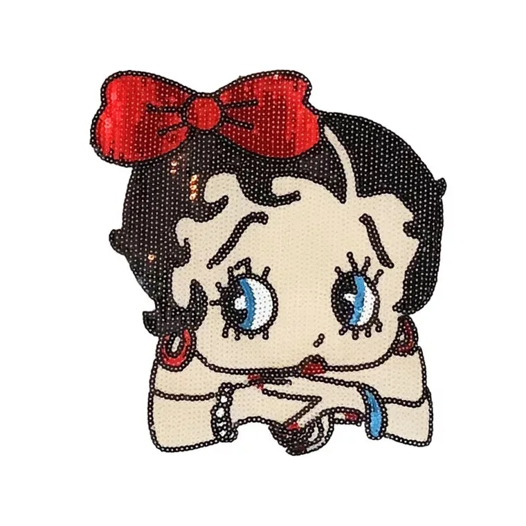 Betty/нашивки с блестками для больших девочек, Пришивные железные нашивки для одежды, нашивки с рисунками из мультфильмов Betti, нашивки с блестками для сумок, Швейные Аппликации, новинка