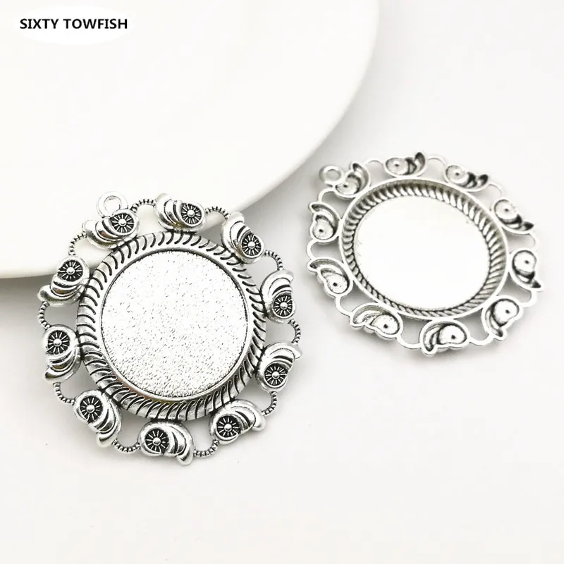 20pcs/lot 37x39MM Inner:25mm Alloy/Metal Antique Bronze Conch Blank Tray Pendant Base Bezel Settings for Glass or Stickers | Украшения и