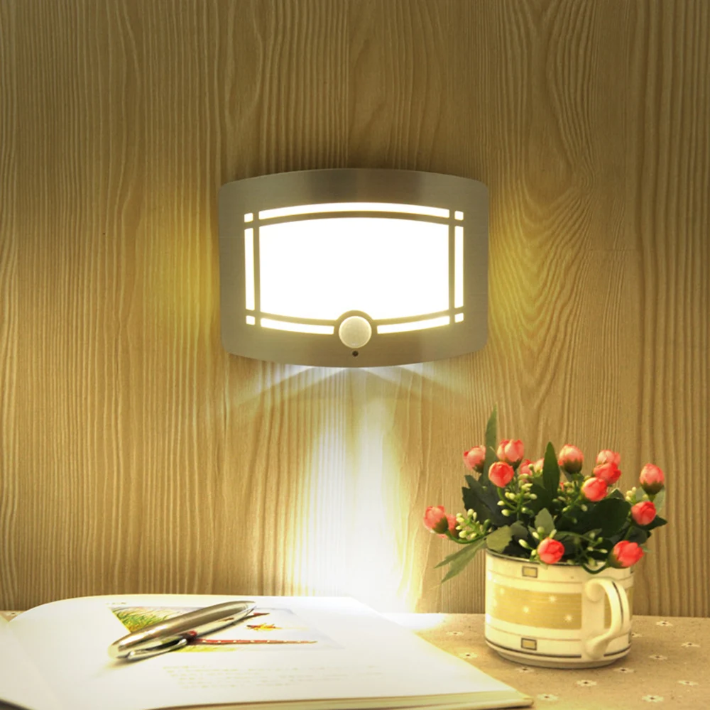 

Warm White Light Intelligent Body Induction Lamp LED Wall Lamp Night Light Battery Power Supply