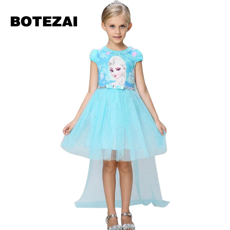 Новые платья с героями мультфильмов для девочек детские летние принцессы
