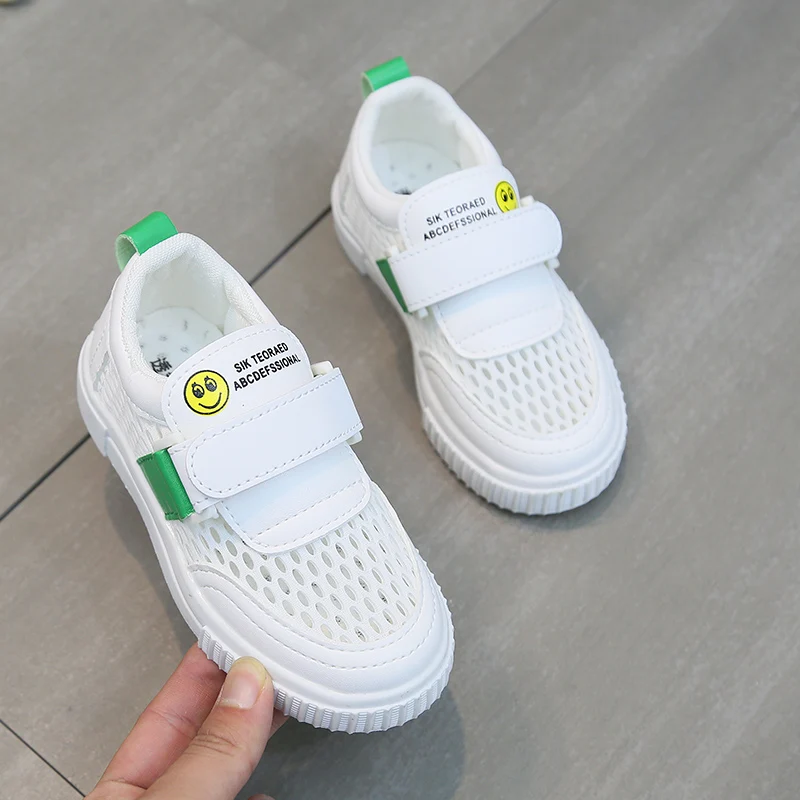 Детская дышащая сетчатая обувь с перфорацией летняя повседневная для мальчиков