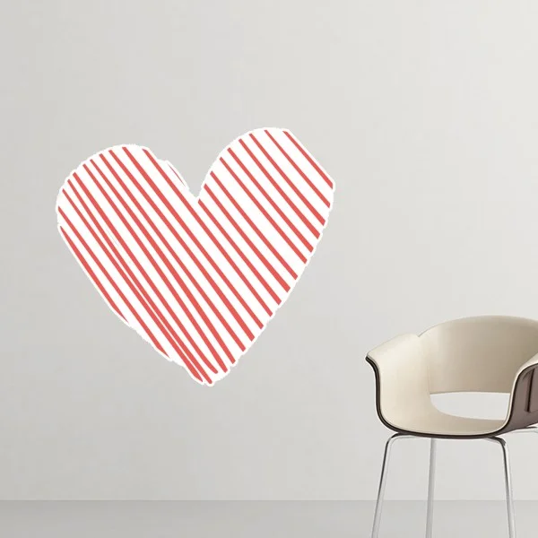 Съемные настенные наклейки на стену в форме сердца красные редкие линии сделай